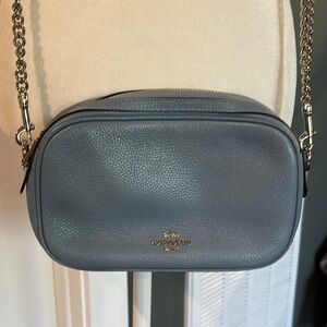 Coach Blue Gray Crossbody Bag with silver Accents
